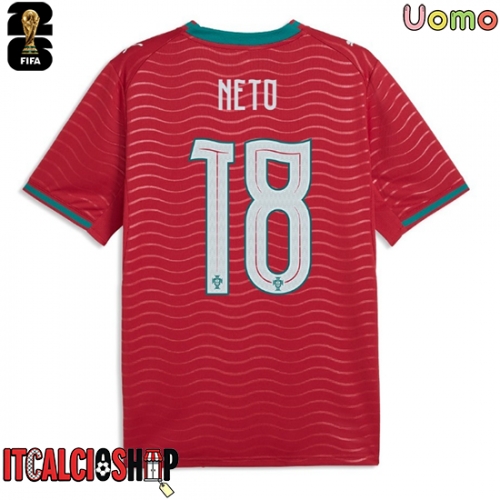 Portogallo Pedro Neto #18 Prima Maglia Mondiali 2026 Manica Corta
